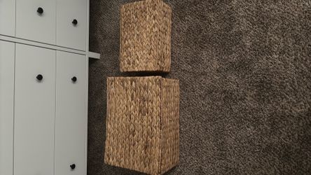 2 pack natural hyacinth baskets