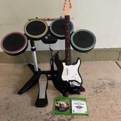 Rockband 4 Xbox one with drumset with guitar and game TESTED!