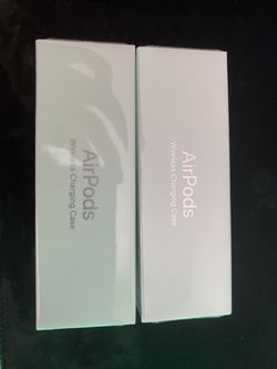 2 apple AirPods with wireless charging case $140 each