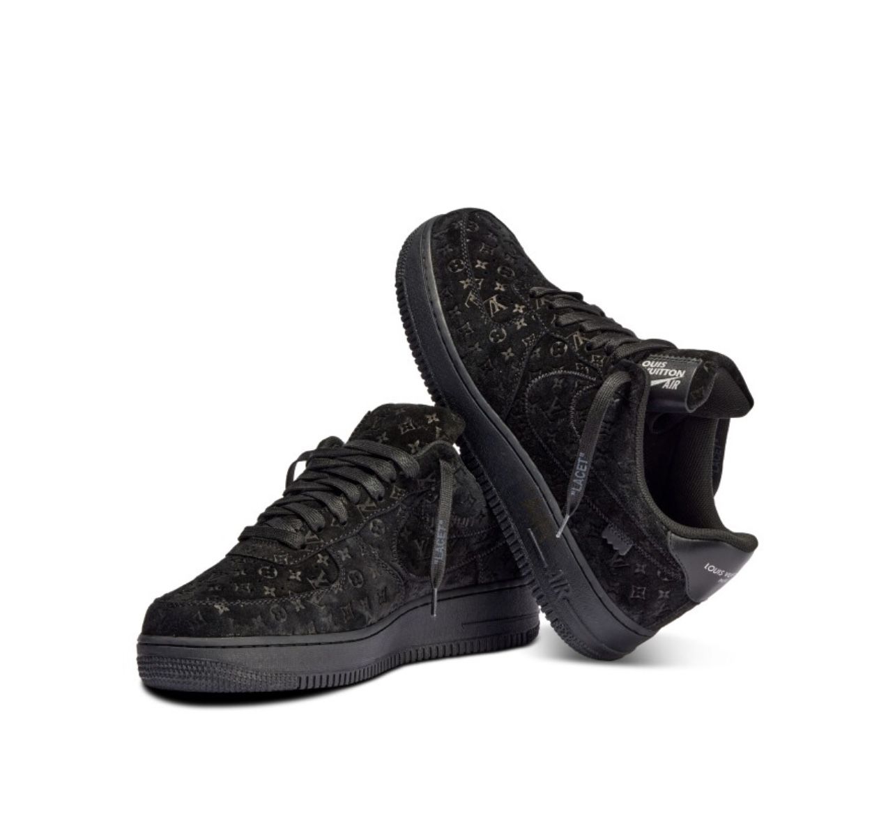 $5500. Brand New Louis Vuitton x Nike AF1 Black Suede. Size 8.5. For sale  or trade in store Tuesday at 12pm. #D1NY