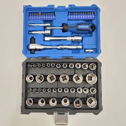 Kobalt 64-Piece Mechanics Tool Set Standard (SAE) & Metric Polished Chrome With Hard Case
