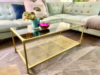 Matte Gold glass top Coffee Table