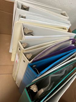 14 Used three-ring binder notebooks of various sizes