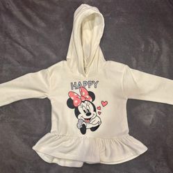 Disney Junior Minnie Mouse ruffled hoodie sweatshirt 5T 