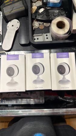 Lot of 3 WiFi Smart Cameras Indoor Home Security Cameras White NEW