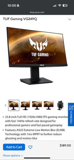 ASUS 24” 144hz Monitor