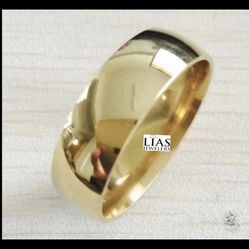 New 18k Yellow Gold Men Wedding Ring 