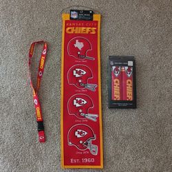Kansas City Chiefs Banner, Seatbelt Cushions, Lanyard. New! $50