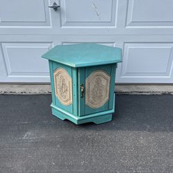 Teal Hexagon End Table Corner Storage Side Table