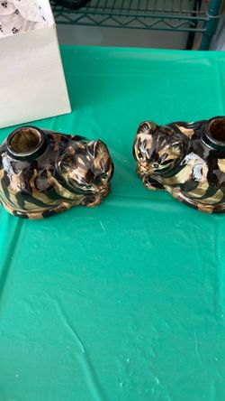 Cat taper candle holders