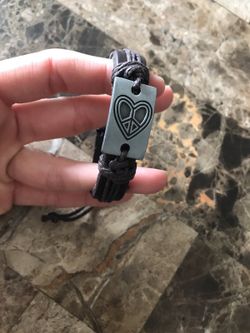 Heart leather bracelet gift sexy hippy