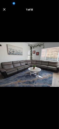 Leather recliner sectional sofa