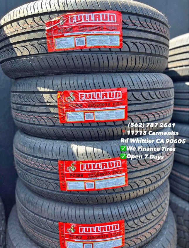 225/60/18 Fullrun Set of Tires Installed and Balanced Set de Llantas Nuevas Instaladas y Balanceadas