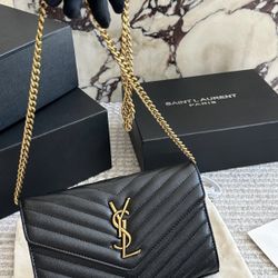 Ysl Saint Laurent Paris Black Chain Bag 