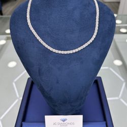 Tennis Chain Baguett 10k White Gold Diamonds Real 6 Mm Wide By 2o Inch 