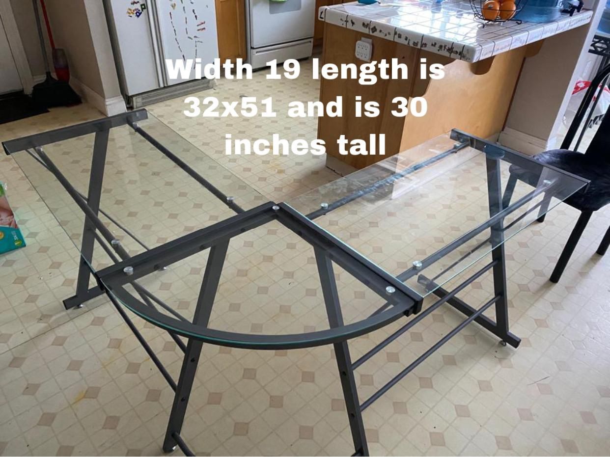 L Glass Desk