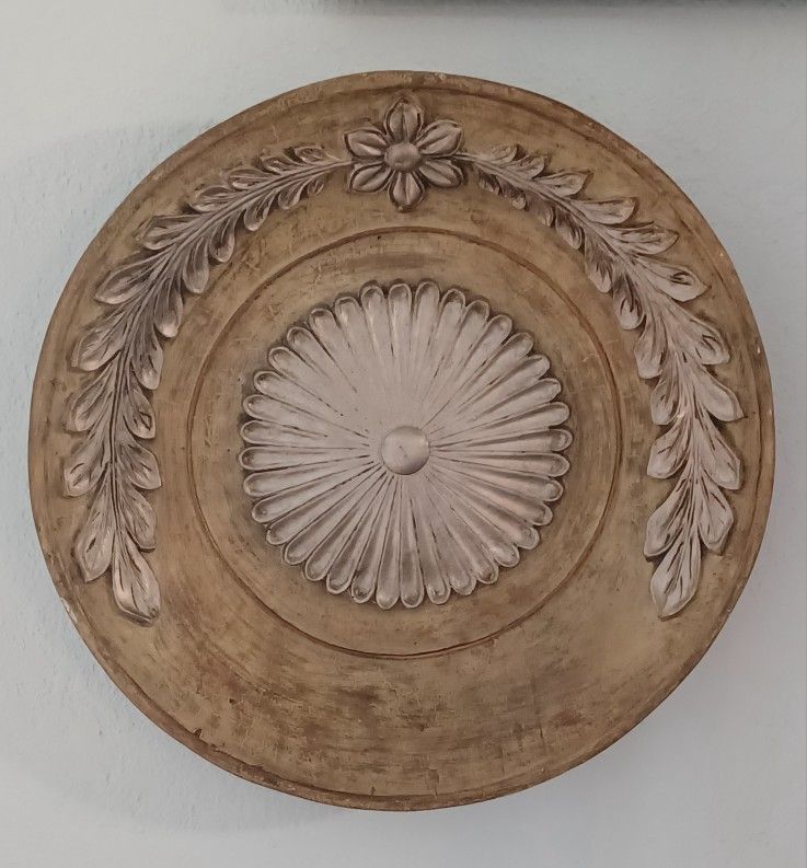 Neoclassical Wood Bowl/Motif, 16".