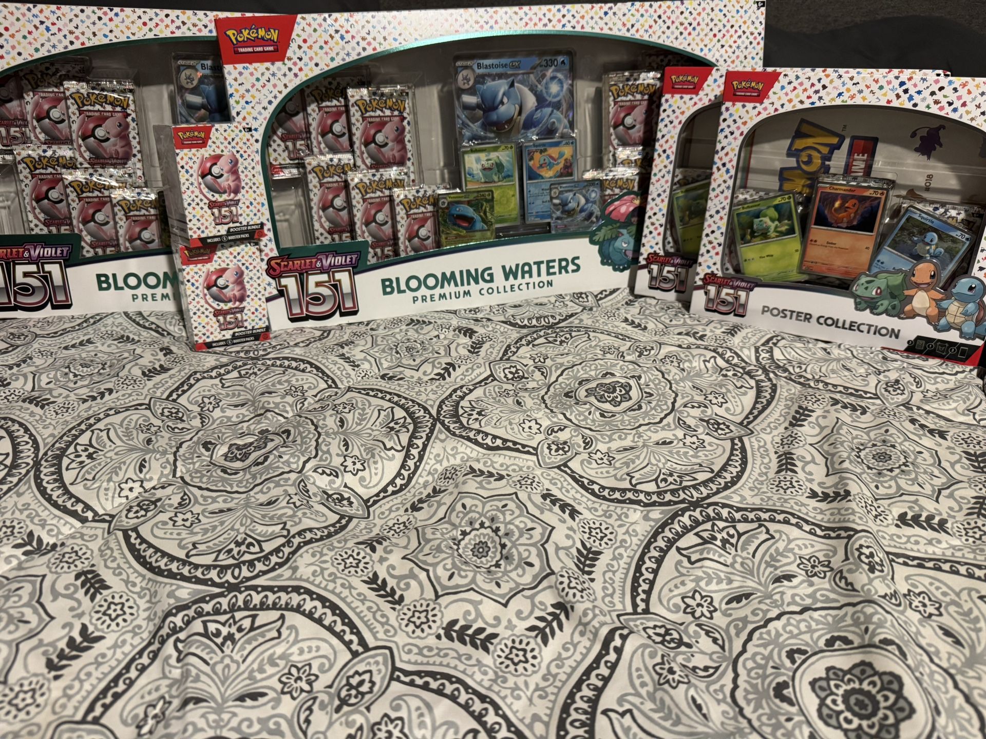 Pokemon 151 Blooming Waters, 151 Poster Collection, 151 Booster Bundles, Surging Sparks ETB’s And Surging Sparks Booster Bundles