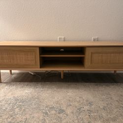 Wooden rattan TV Stand