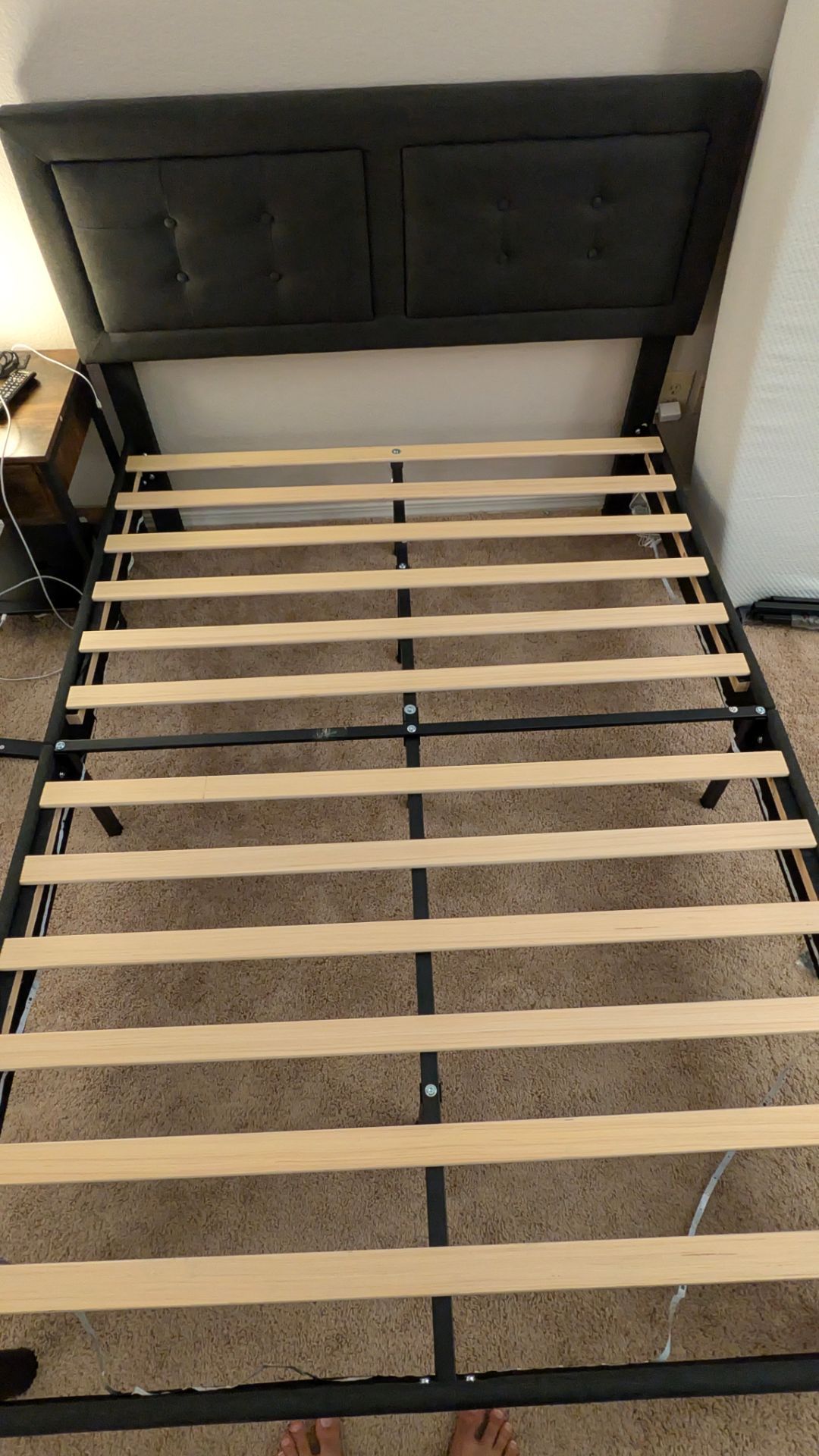 Full bed frame and mattress
