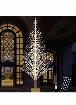 Anycosy 7FT Lighted Birch Tree LED Warm White Lights with Twinkle Lights，Twinkling or Steady Function for Selected Prelit Christmas Tree for Christmas
