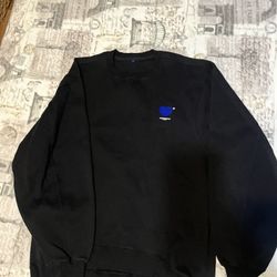 ADER error Black Flocked Sweatshirt