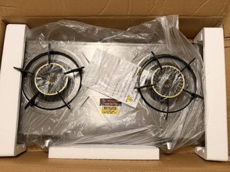 TWO BURNER STAINLESS STEEL PORTABLE STOVE