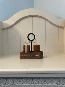 Wooden Salt & Pepper Shakers & Holder