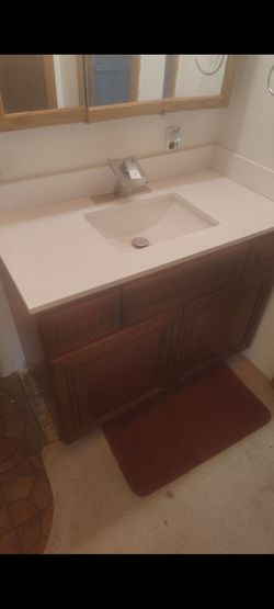 Quartz Bathroom sink white New