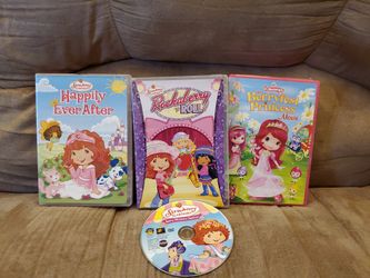 Lot Of 3+1 bonus Strawberry Shortcake DVD’s Happily Ever After, Rackaberry Roll