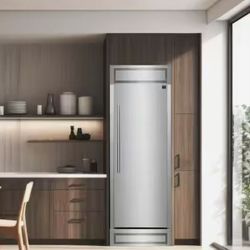 Maderno 28 in. Convertible Refrigerator Right Swing with Decorative Grill, Stainless Steel 32 in. W