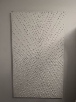 Textured white canvas wall art
