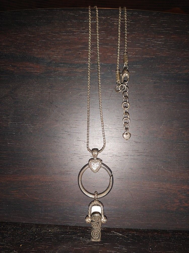 Silver Lanyard Clip Necklace/Badge Holder