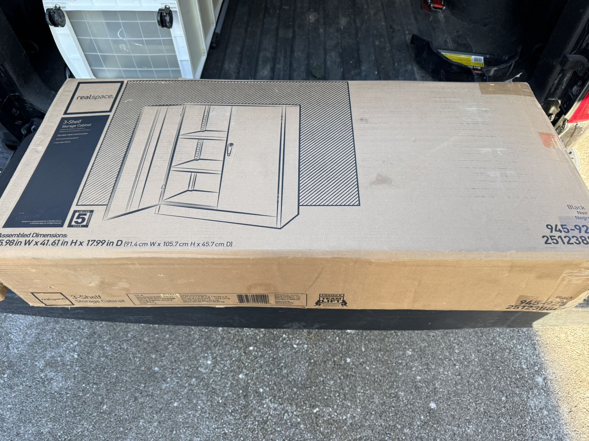 Realspace 3 Shelf Storage Cabinet . New in Box