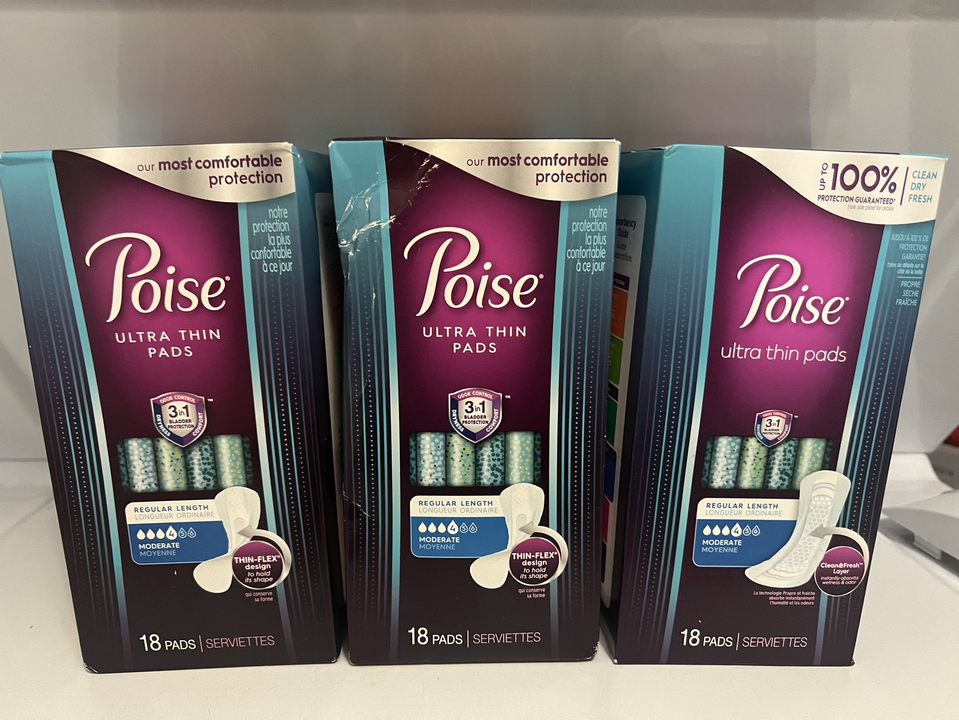 Poise Pads 90 all 3 x $10