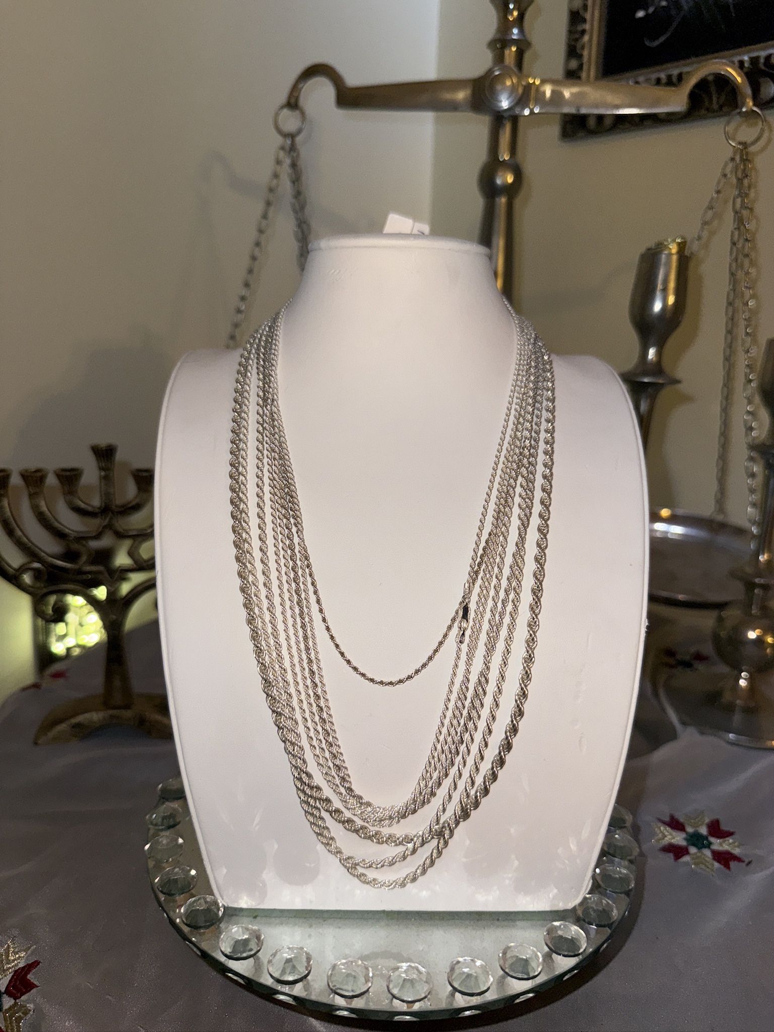 Men’s Silver Rope Chain Necklace 925