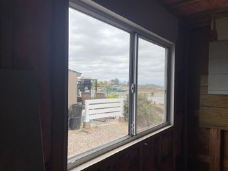 Double paned aluminum sliding window