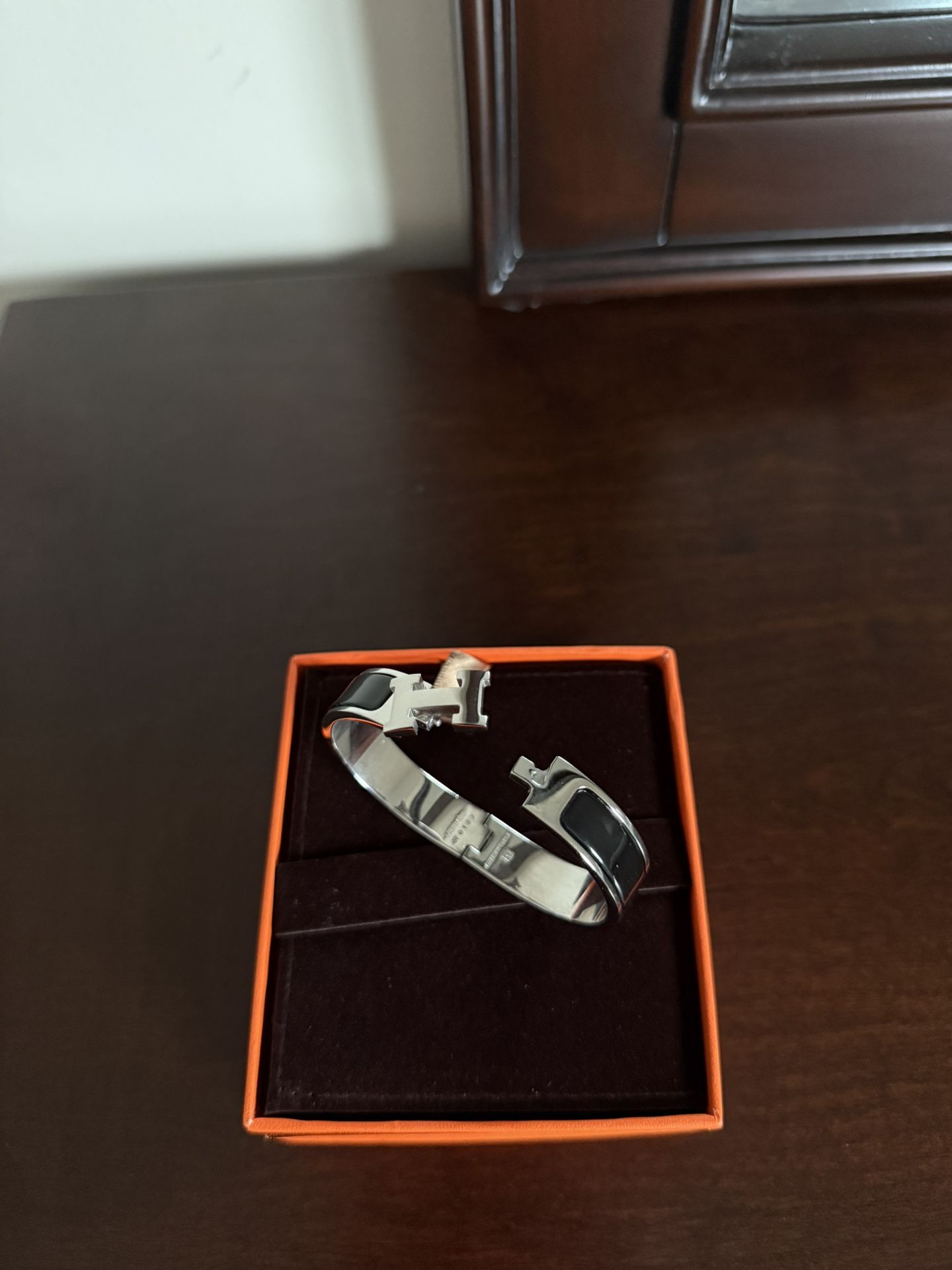 Hermes Clic Bracelet Black & Silver