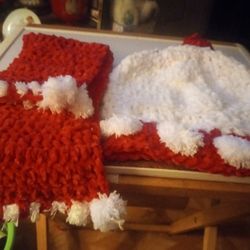 Crocheted Hat And Scarf Sei Handmade