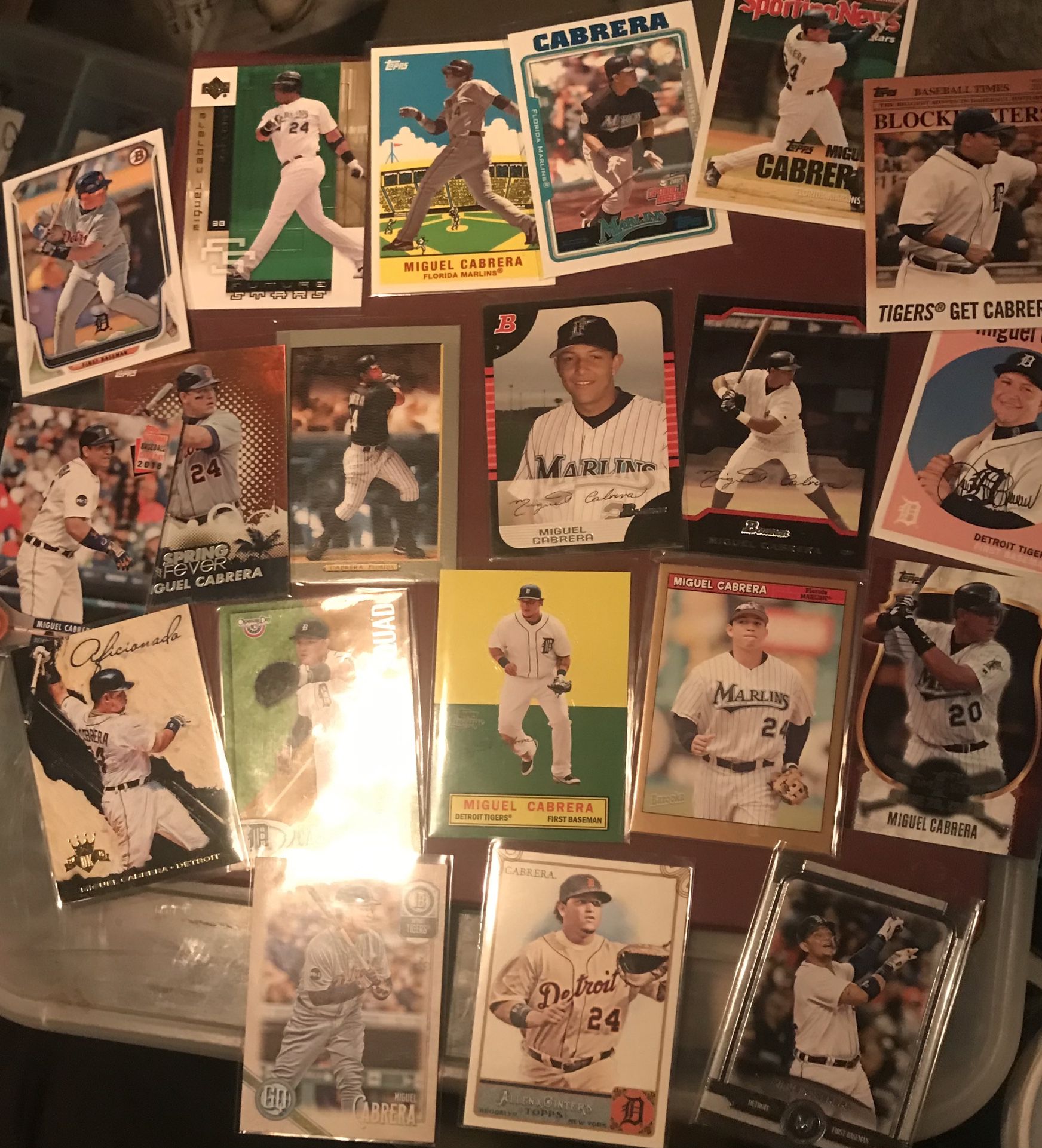 Massive Miguel Cabrera Lot Tigers Topps fleer Bowman Allen Ginter SP Insert Variation Early Years