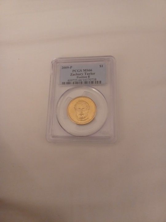 Graded Zachary Taylor Dollar Position B MS66