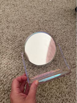 Vanity desk table top mirror 2 sided and tray on bottom