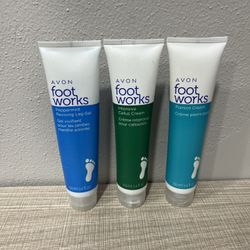 Avon Foot Works Peppermint Leg Gel, Callus Cream, Pumice Cream - Lot Of  3 NEW