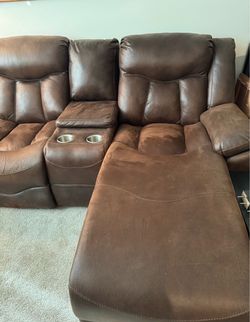 Vegan Leather Couch with Chaise