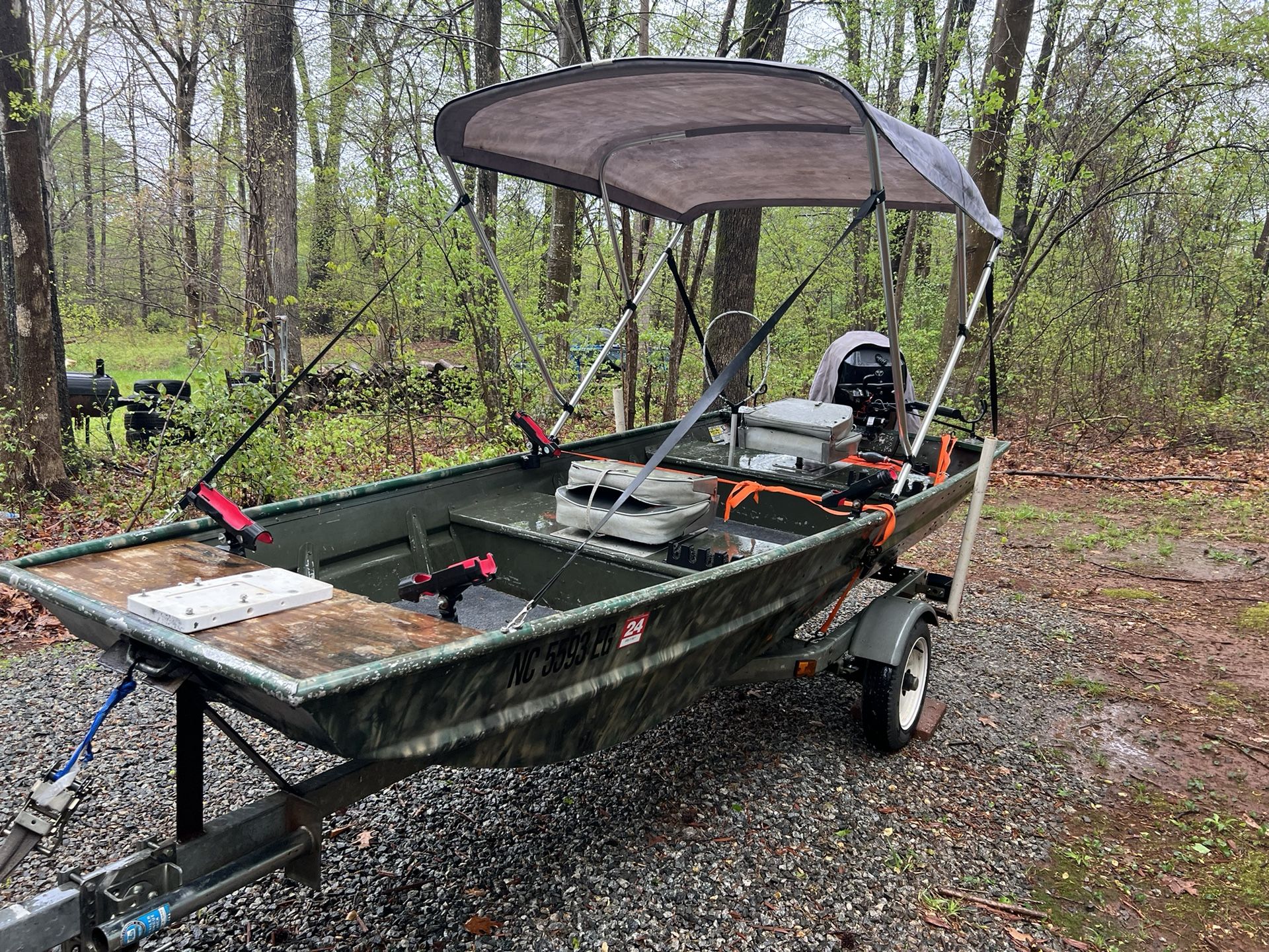 2010 1236 Jon Boat With 15 Hp 2016 Tohatsu Four St for Sale in