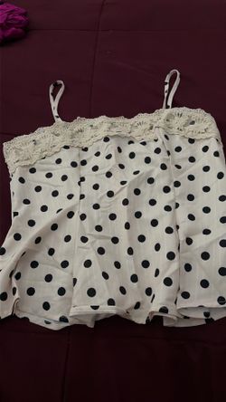 white polkadot shirt