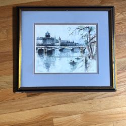 Original Paris Watercolor By Stephane Wrobel 