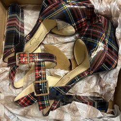 PLAID JESSICA SIMPSON HEELS
