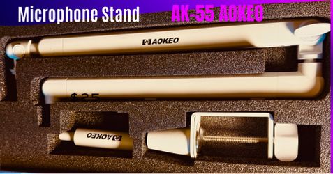 Microphone Arm,Aokeo AK-55 Desk Low Profile Adjustable Mic Boom Arm Stand.