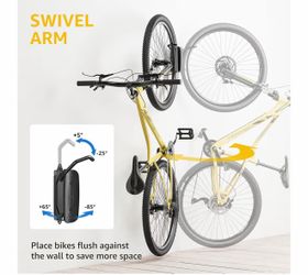 Swivel Bike Wall Mount, Bike Hangers for Garage, Space-Saving Vertical Bike Rack, Sturdy Bike Storage Rack Holds Up to 66lbs, Easy to Install, Black